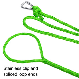 Double Braided PWC Dock Lines with Snap Hook and 12 Spliced Eye. Float On The Water. 2 in 1 Pack 1/2" X 9Feet & 15Feet Length